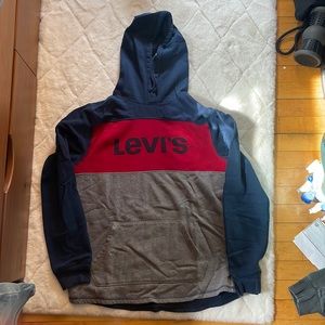 Levi’s boys large blue, grey, and red hoodie